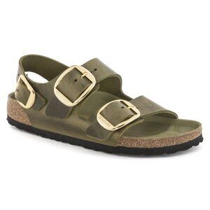 Birkenstock Milano Big Buckle Olive Green Oiled Leather Narrow